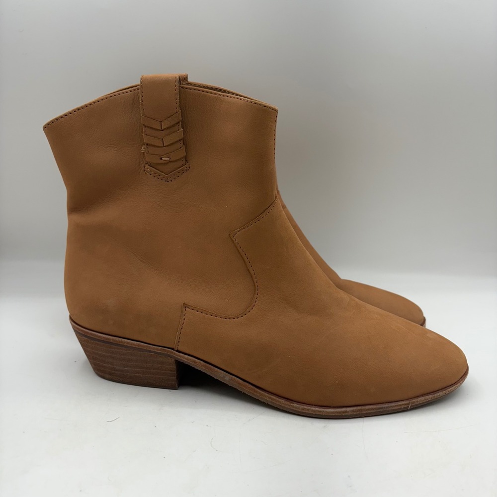 Jack Rogers Stella Pull On Western Ankle Boots Nubuck Leather Womens Size 9.5M